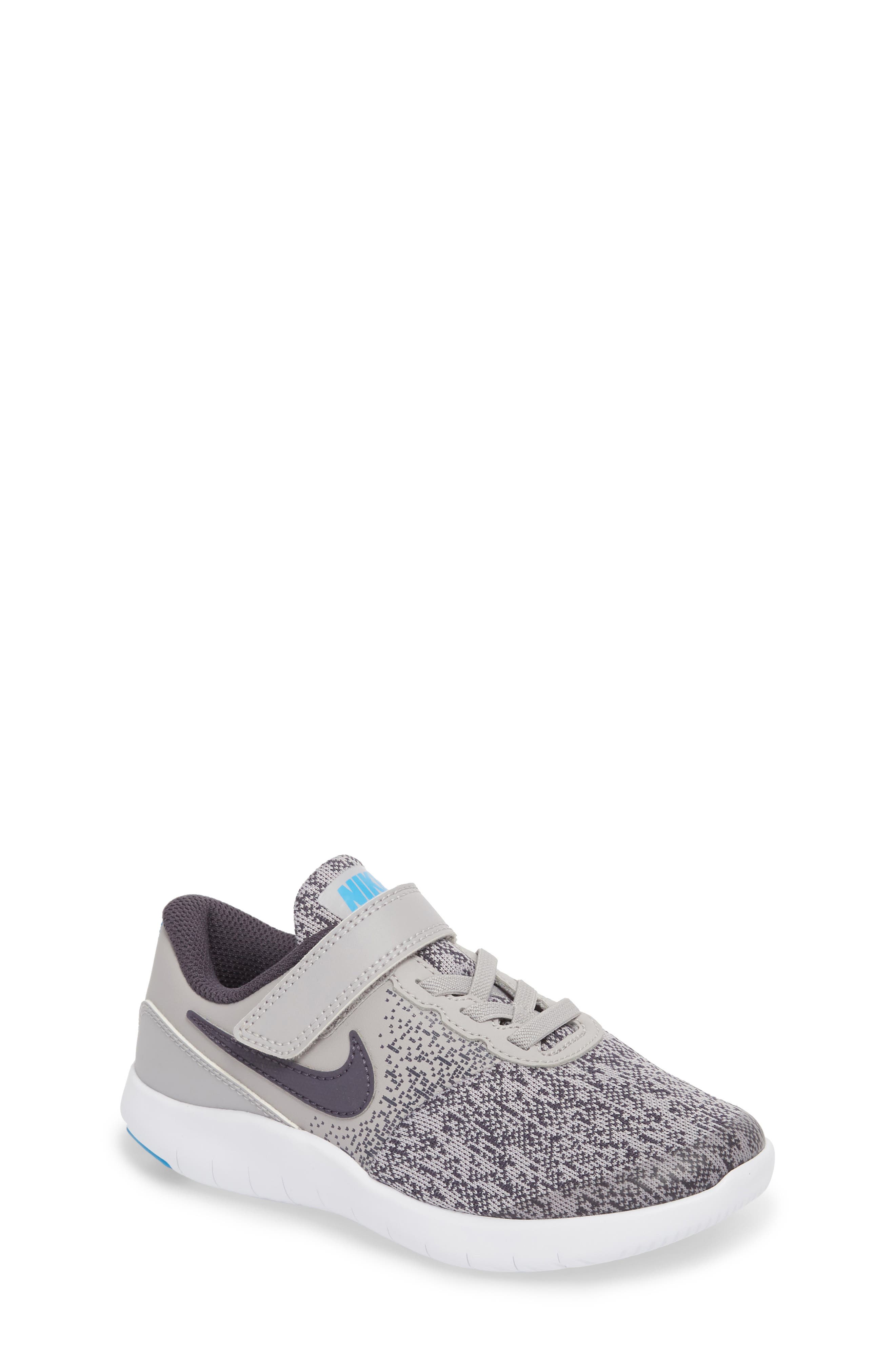 Flex Contact Running Shoe, Main, color, ATMOSPHERE GREY/ LASER ORANGE