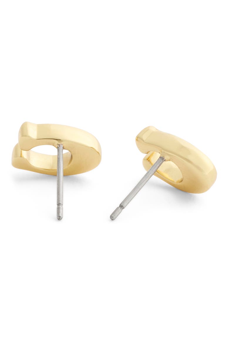 C Logo Stud Earrings, Alternate, color, SHINY GOLD