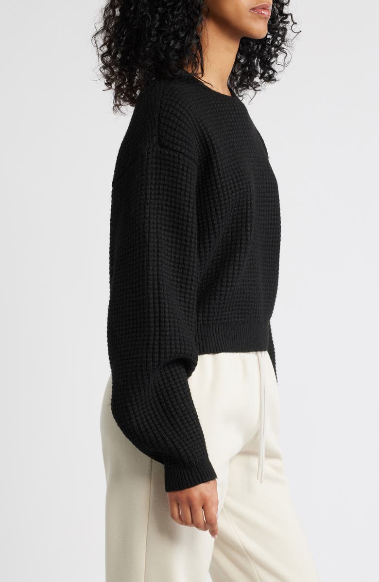 Fear of God Essentials Heavy Waffle Knit Crop Sweater, Alternate, color, 