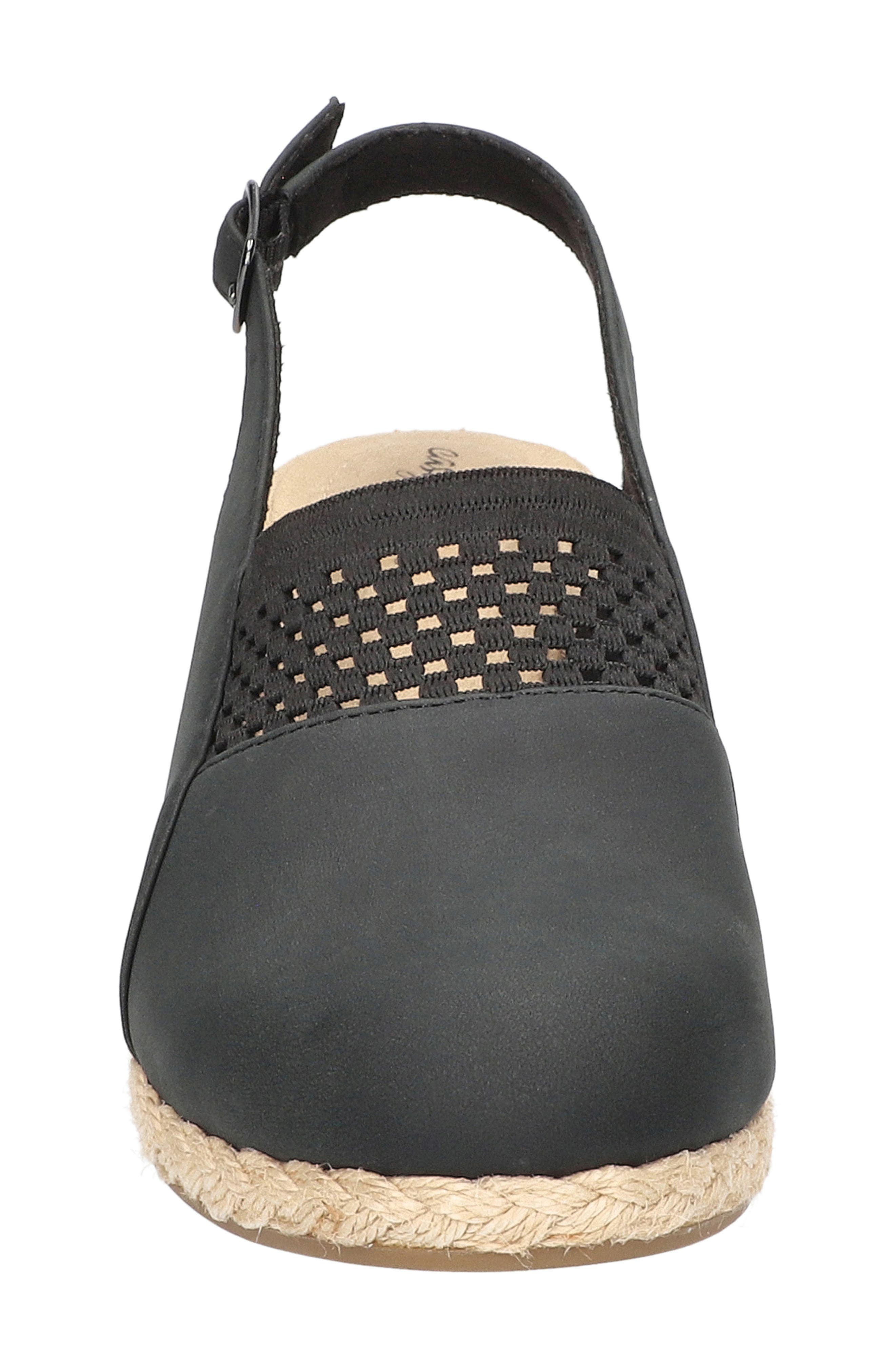 EASY STREET Aloha Slingback Espadrille Wedge Pump, Alternate, color, Black