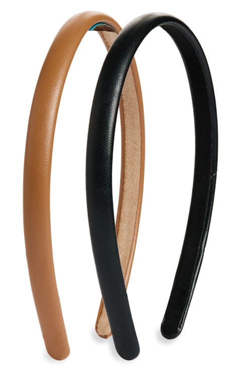 Assorted 2-Pack Skinny Faux Leather Headband