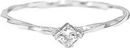 Bearfruit Jewelry 14k Gold Plated Thin Crystal Solitaire Ring Minimalist Dainty Daily Wear