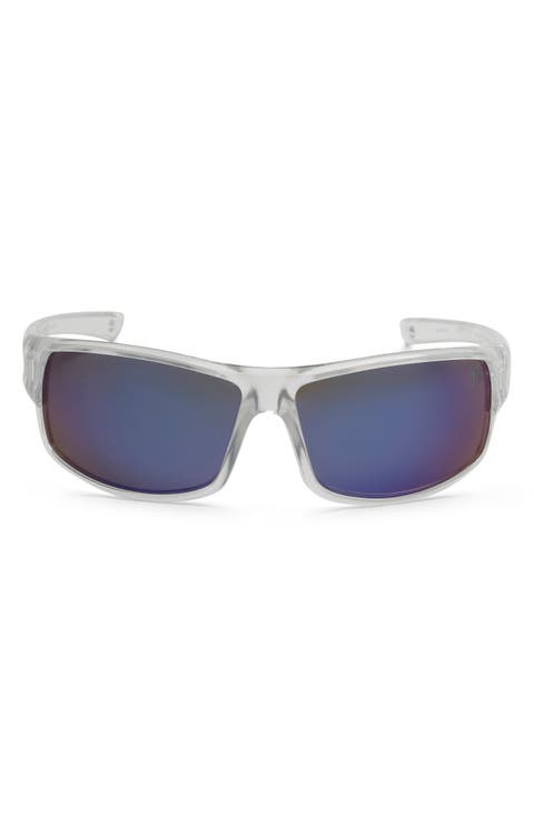 64mm Oversize Polarized Rectangular Sunglasses