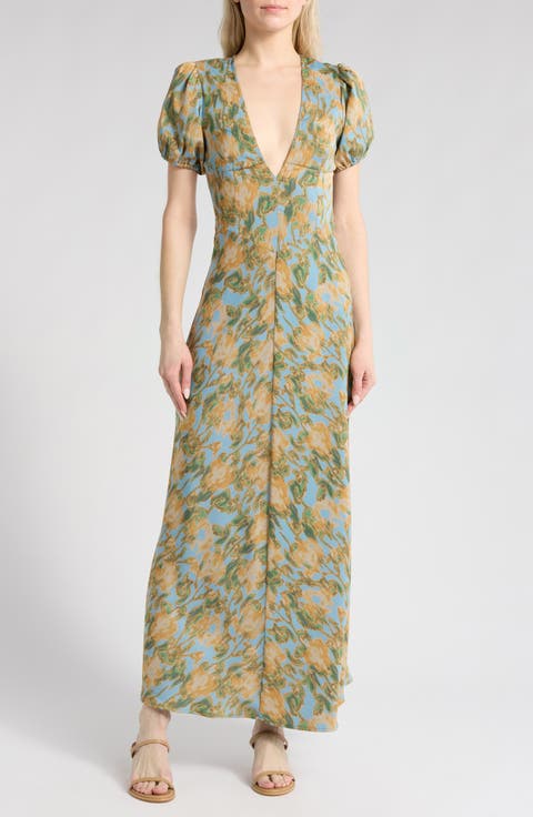 Puff Sleeve Maxi Dress