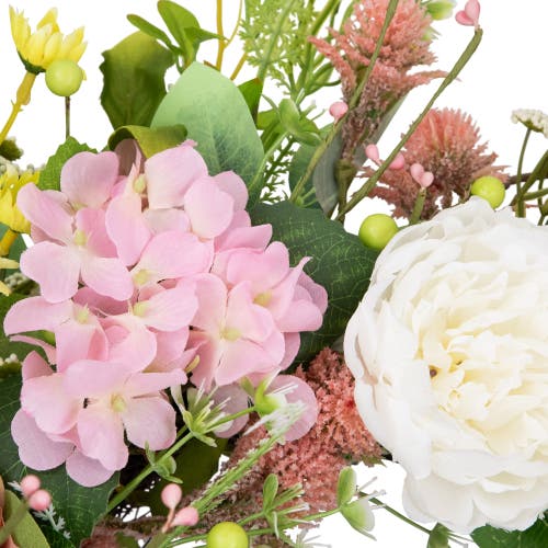 Northlight Rose And Hydrangea Floral Spring Wreath In Pink