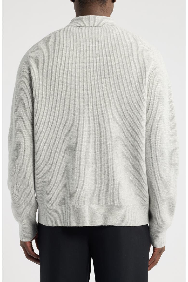 Saisaks Wool Half Zip Polo Sweater, Alternate, color, GREY MEL.