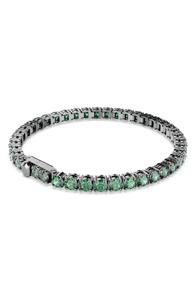 Swarovski Matrix Tennis Bracelet, Alternate, color, Green