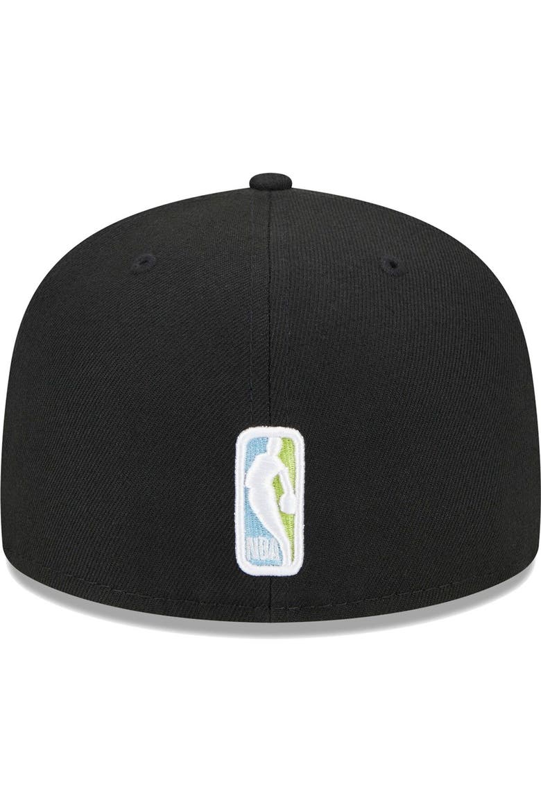 Men's New Era Black Utah Jazz Color Pack 59FIFTY Fitted Hat, Alternate, color, Black