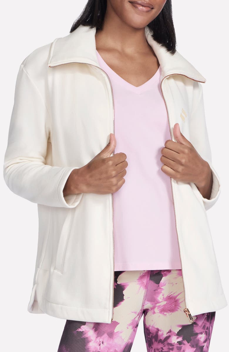 SKECHERS GO Snuggle<sup>™</sup> Tunic Full Zip Jacket, Alternate, color, Egret