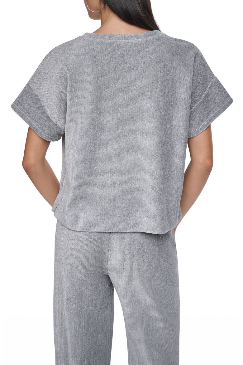 Metallic Velvet T-Shirt, Alternate, color, FEATHER HE