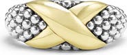 LAGOS 18K Gold & Sterling Silver Caviar Bead Ring