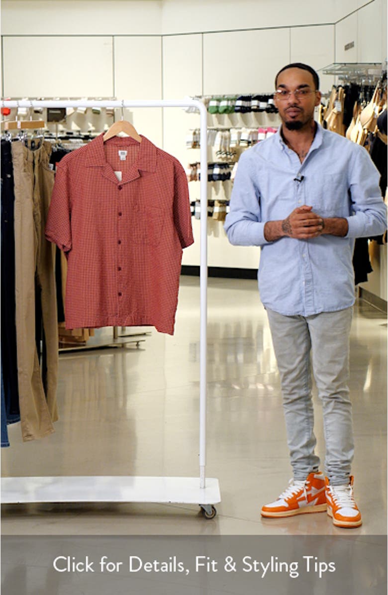 Gingham Check Seersucker Camp Shirt, sales video thumbnail