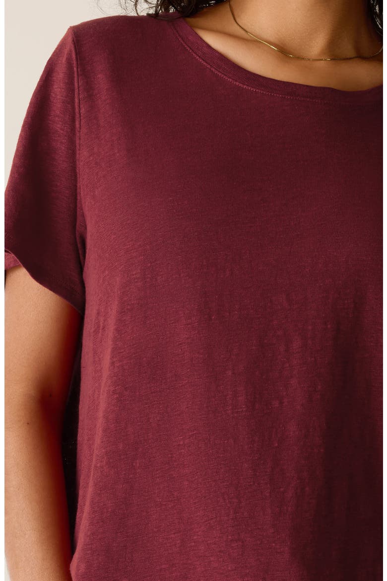 Organic Linen Crewneck T-Shirt, Alternate, color, SUN DRIED TOMATO