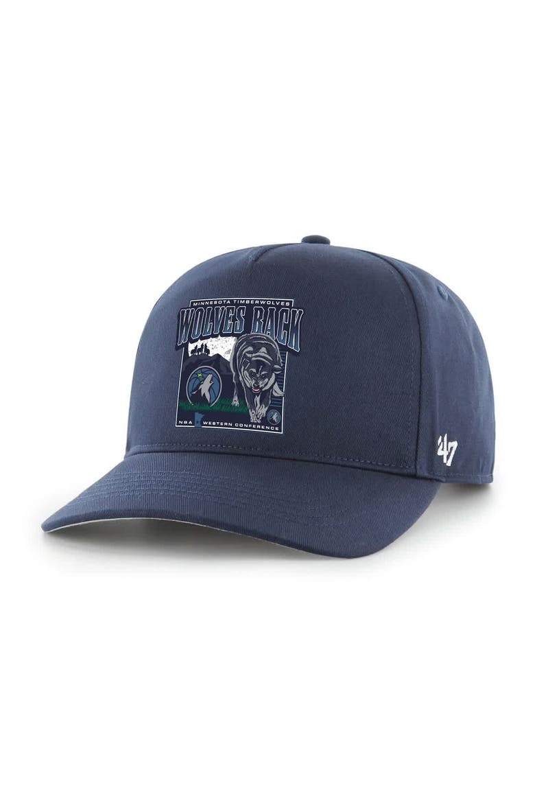 Men's '47 Navy Minnesota Timberwolves Solid Hitch Adjustable Hat, Main, color, Navy