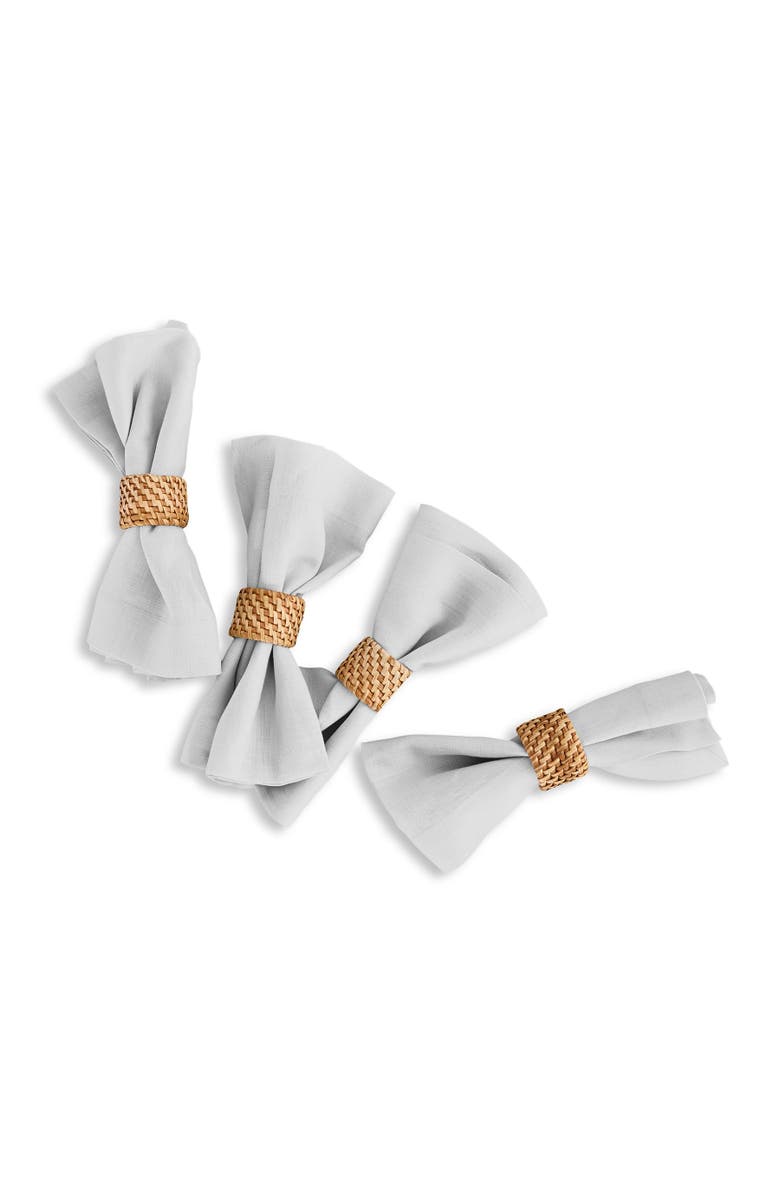 Solino Home Linen Dinner Napkins - Fete, 20" x 20" Inch, Alternate, color, Silver Cloud