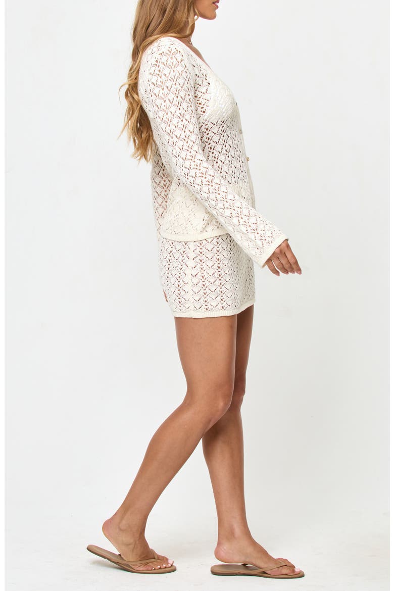 Nova Sheer Cotton Cover-Up Skirt, Alternate, color, CREAM