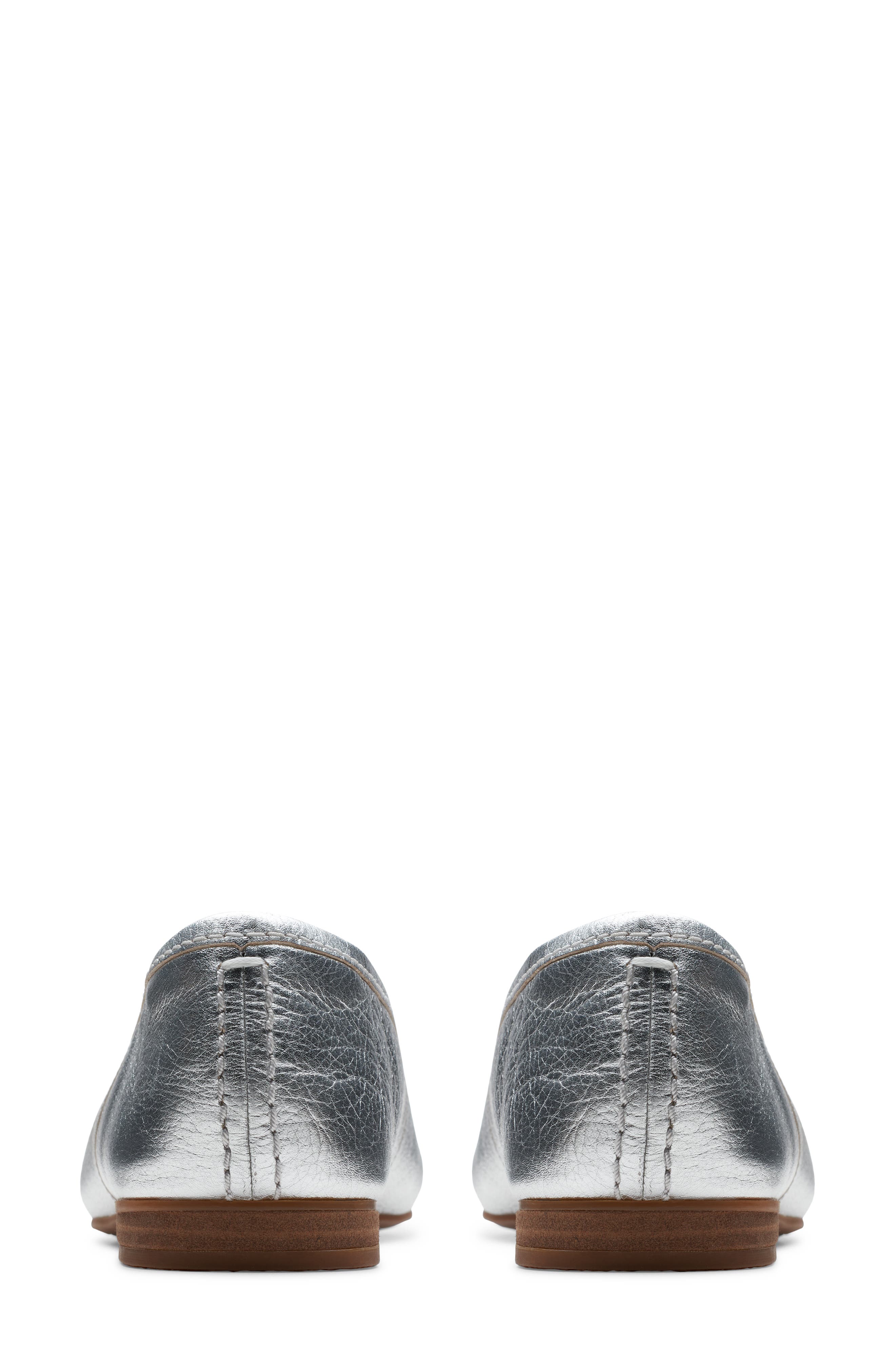 Clarks<sup>®</sup> Fawna Lily Ballet Flat, Alternate, color, Silver Leather
