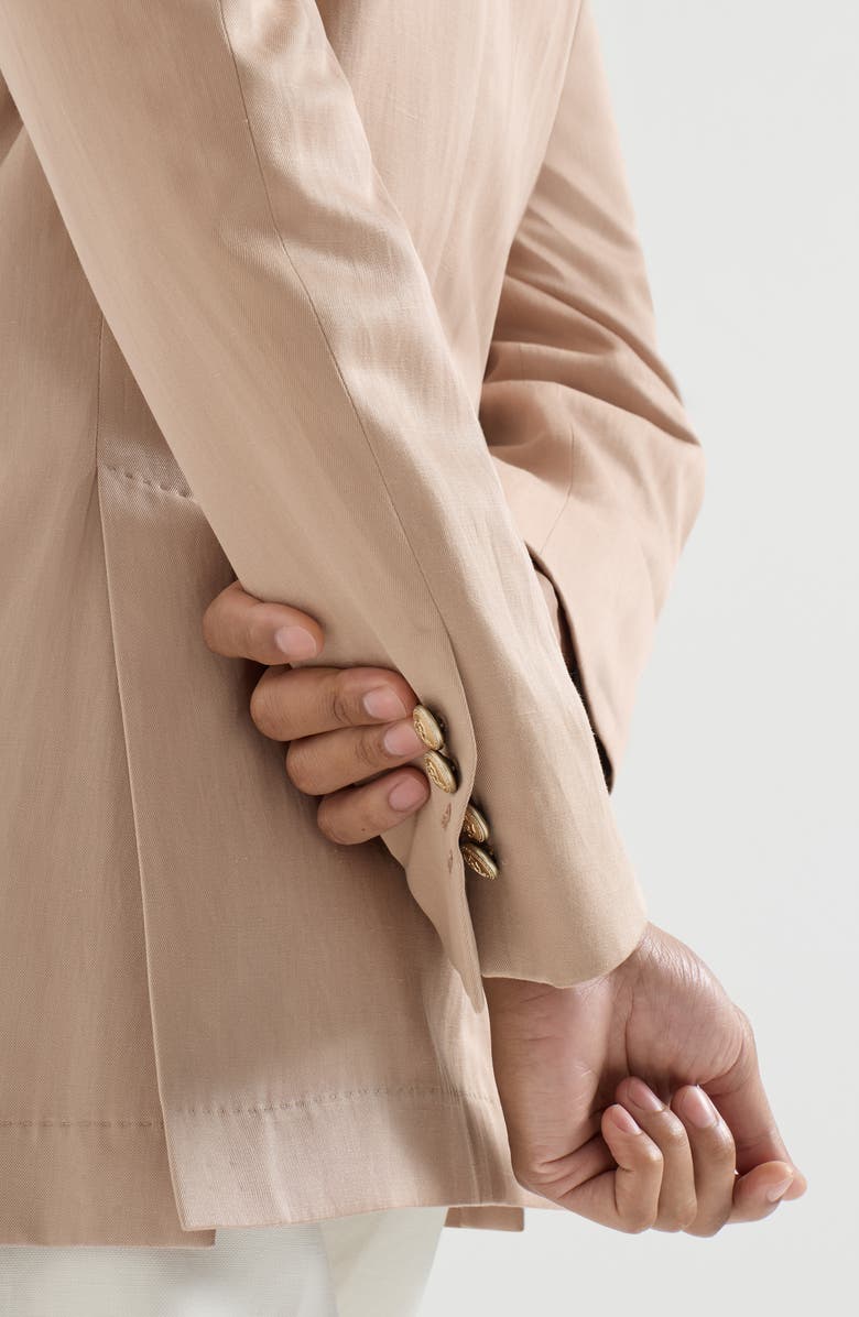 Brunello Cucinelli One-and-a-half breasted Tailor blazer, Alternate, color, Tobacco