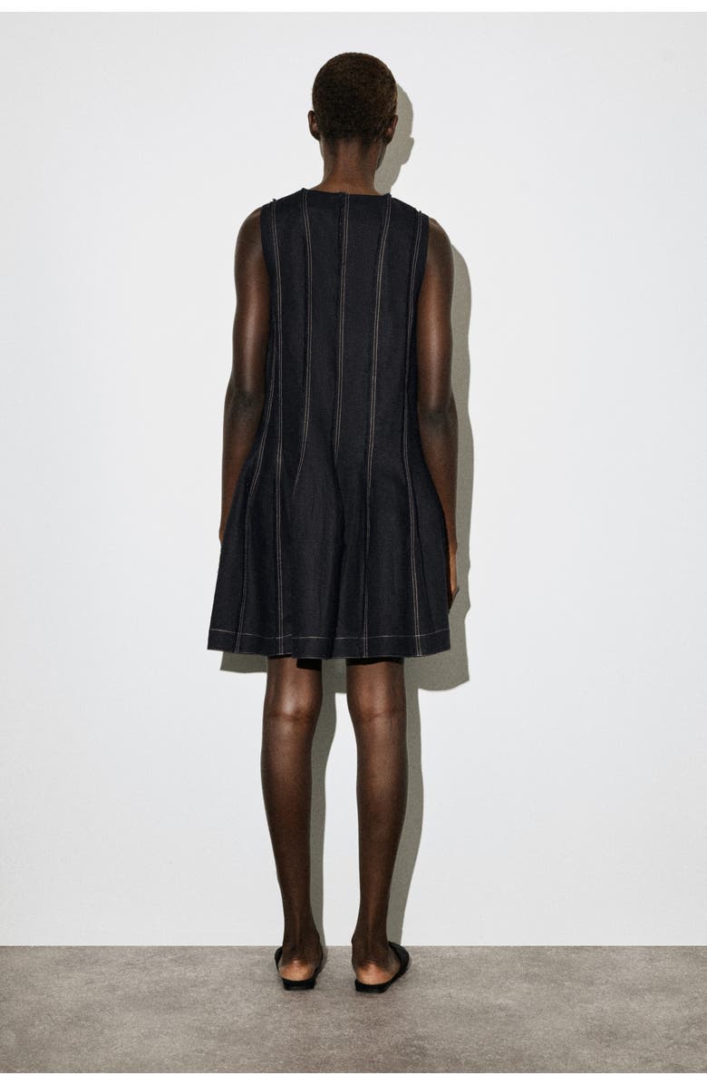 COS Sculpted Pleated Mini Dress, Alternate, color, Black