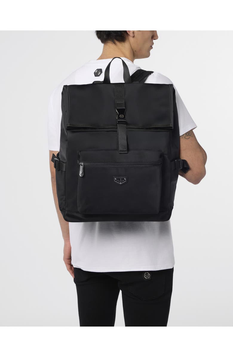 PHILIPP PLEIN Nylon Box Backpack Men, Main, color, Black