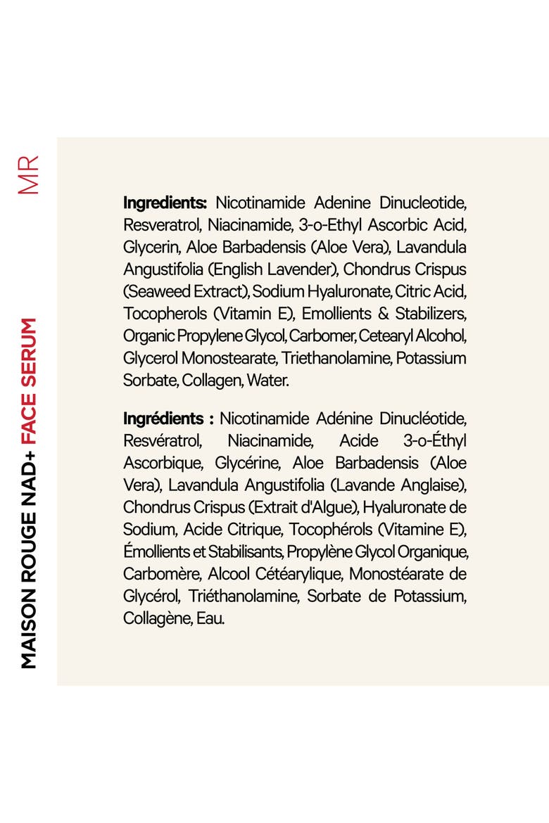 NAD+ Face Serum Refill Only, Resveratrol, Niacinamide, Collagen, Aloe Vera, Alternate, color, White