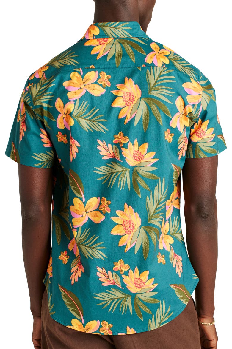 Riviera Floral Short Sleeve Stretch Cotton Button-Up Shirt, Alternate, color, MARS FLORAL