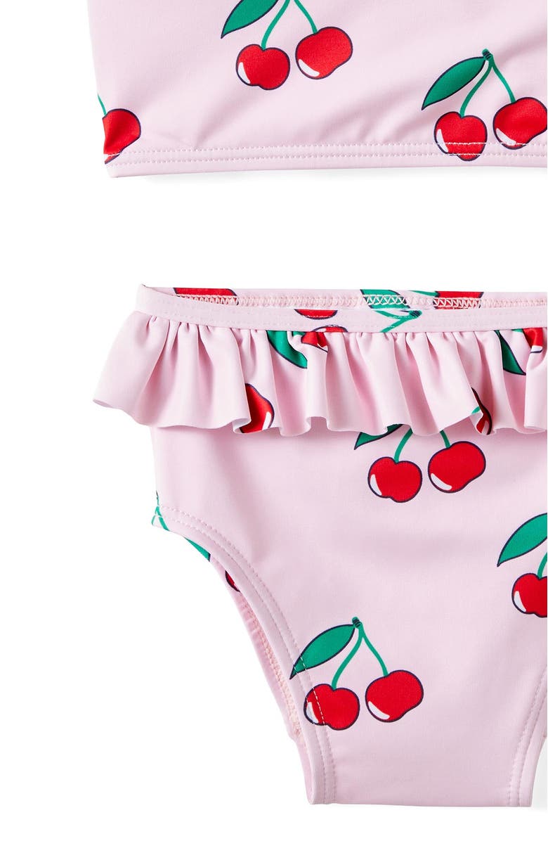 Cotton On Kids Lottie Two Piece Swim Set, Alternate, color, Tea Party Pink Cherries