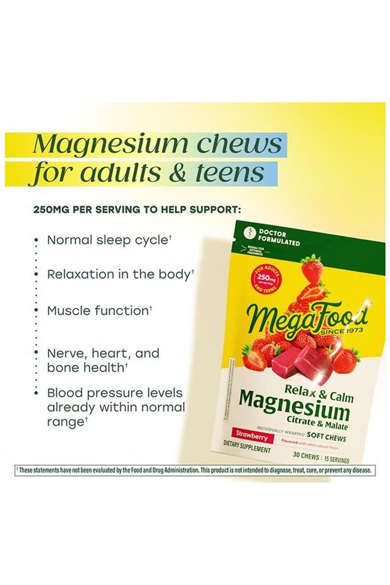 Relax & Calm Magnesium Complex with Magnesium Citrate & Malate, Doctor Formulated, Vegetarian, 30 Strawberry Soft Chews, Alternate, color, None