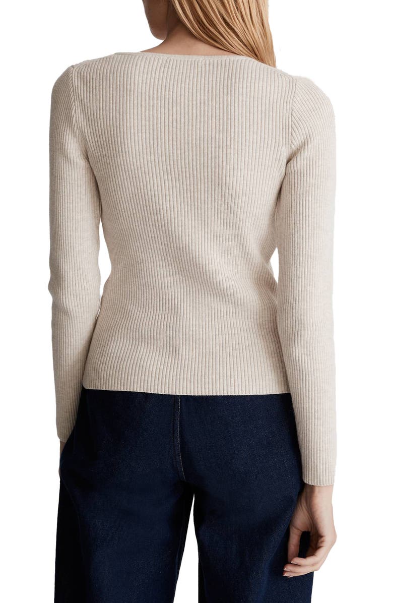 Madewell Riverbend Cinched Rib Sweater, Alternate, color,