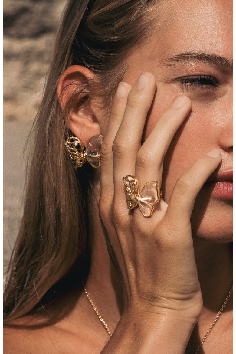 Butterfly Serenade Ring, Alternate, color, Gold & White
