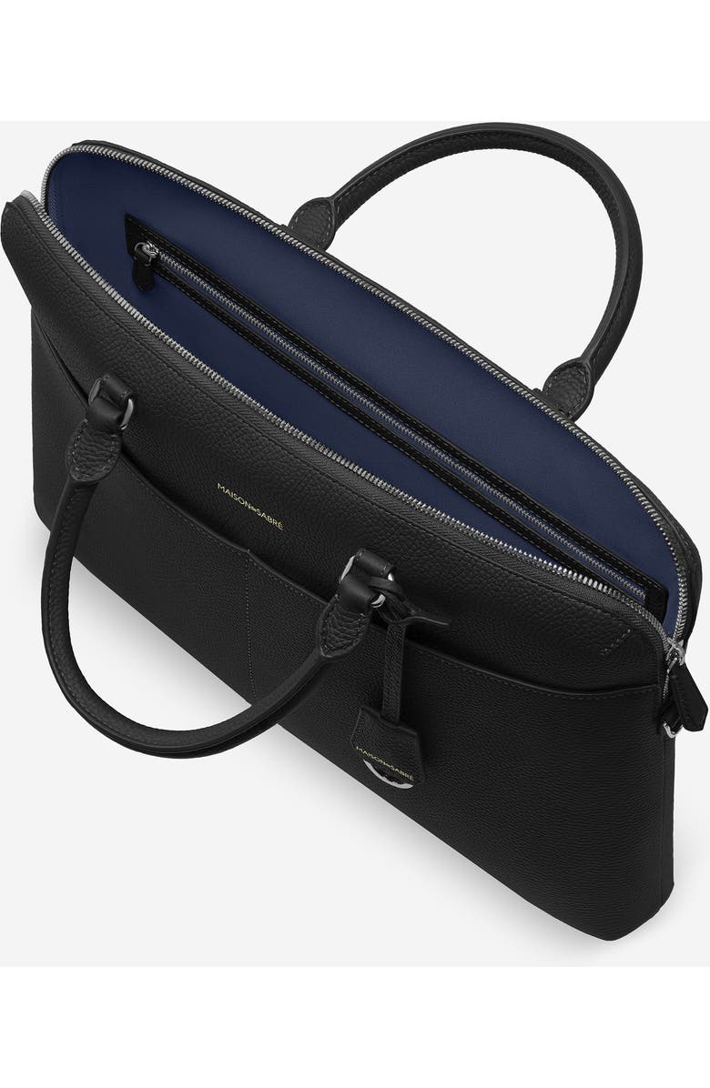 MAISON de SABRÉ Leather Laptop Bag, Alternate, color, Black Caviar