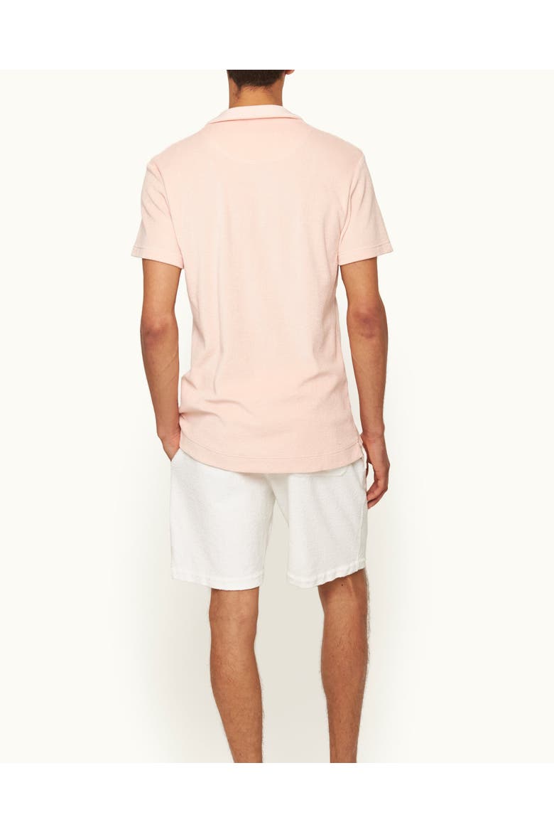 Terry Towelling Tailored Fit Towelling Polo Shirt, Alternate, color, Pink Sand