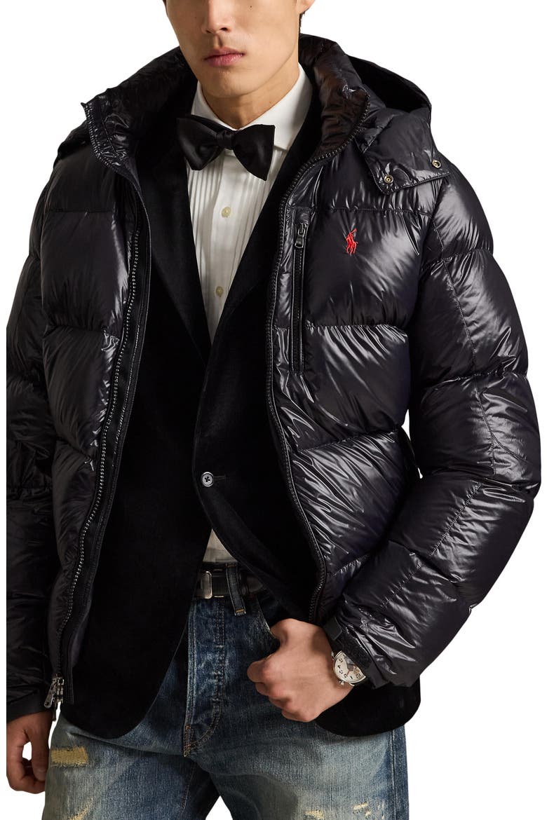 The Gorham Glossed Down Jacket, Main, color, POLO BLACK GLOSSY