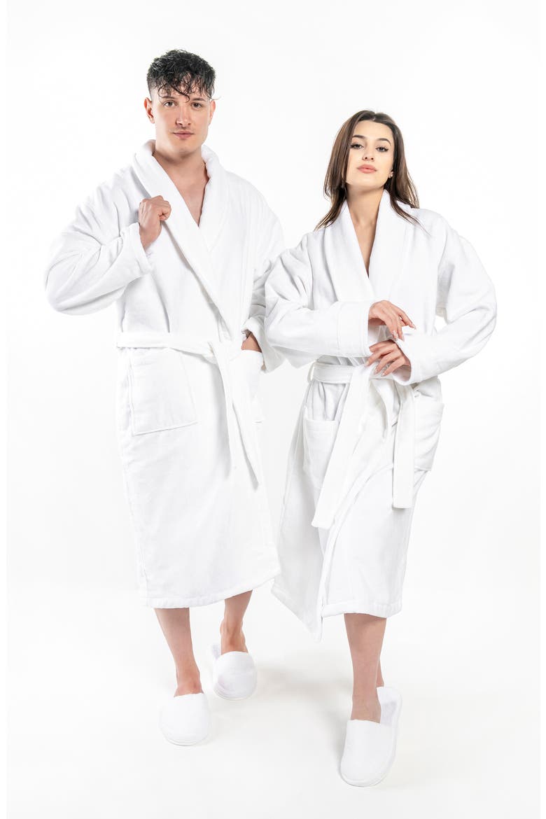 Anovia Velour Cotton Robe, Alternate, color, WHITE