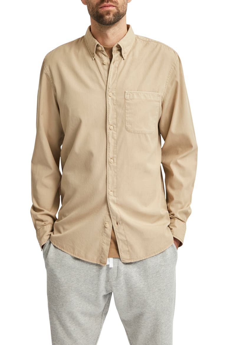 Rick Regular Fit Button-Down Shirt, Main, color, CROCKERY