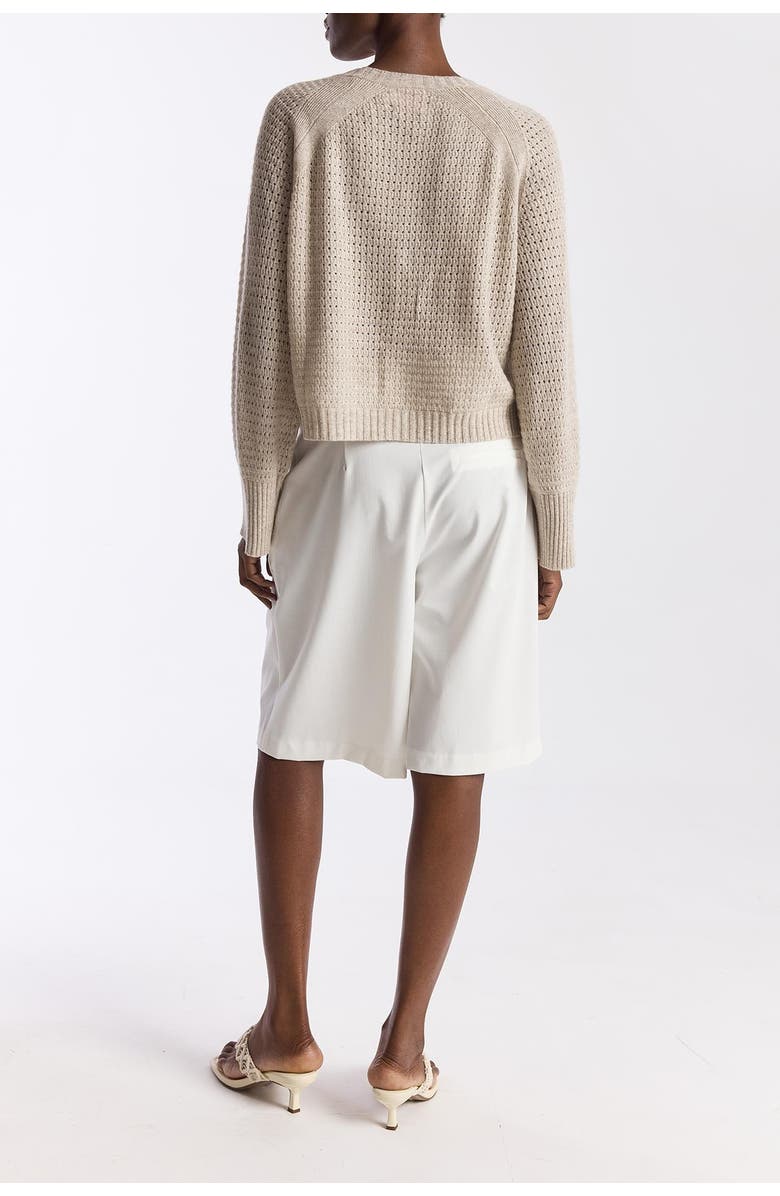 Brodie Pure Cashmere Natalie Deep V 100% Cashmere Cardigan, Alternate, color, Wheat