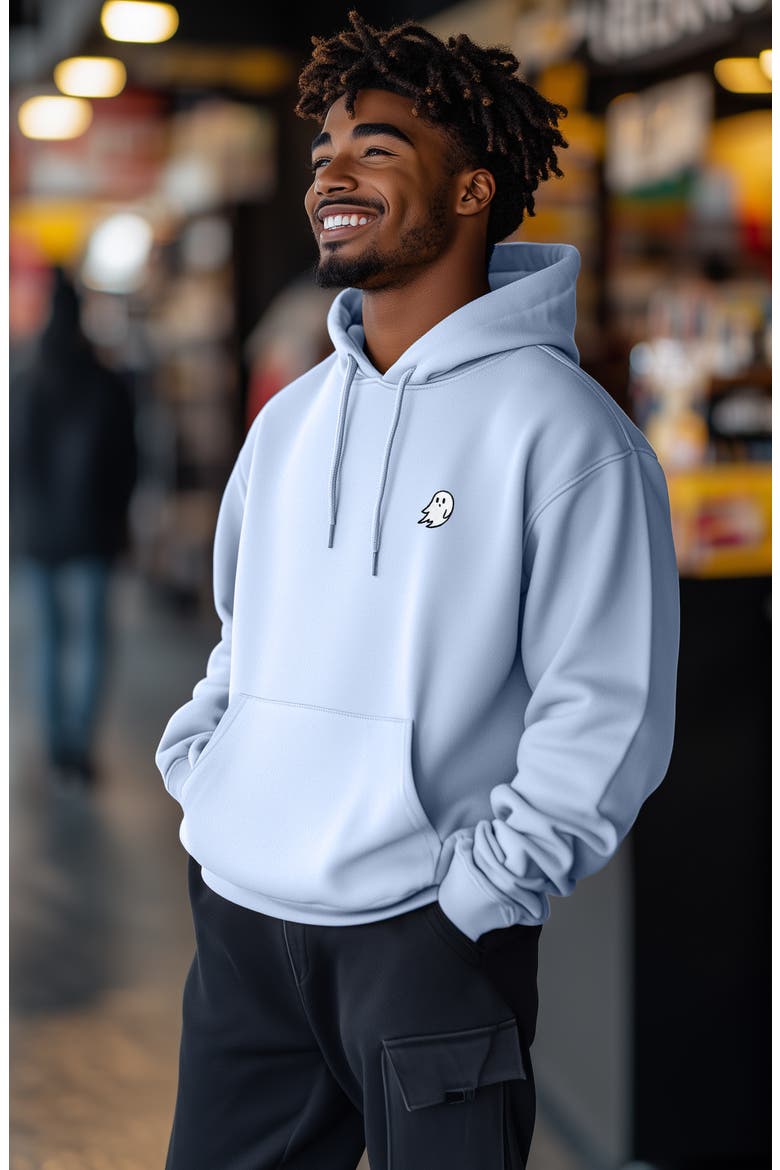 Ghost Fleece Hoodie, Alternate, color, Light Blue