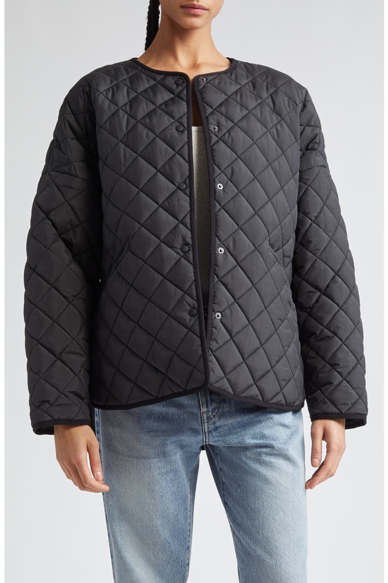 Totême Oversize Quilted Jacket, Main, color, BLACK 200