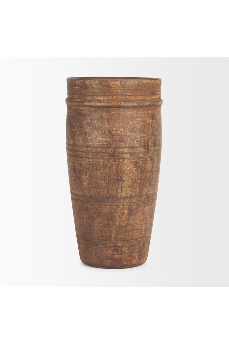 Porta Reclaimed Wooden Pot, Alternate, color, Brown
