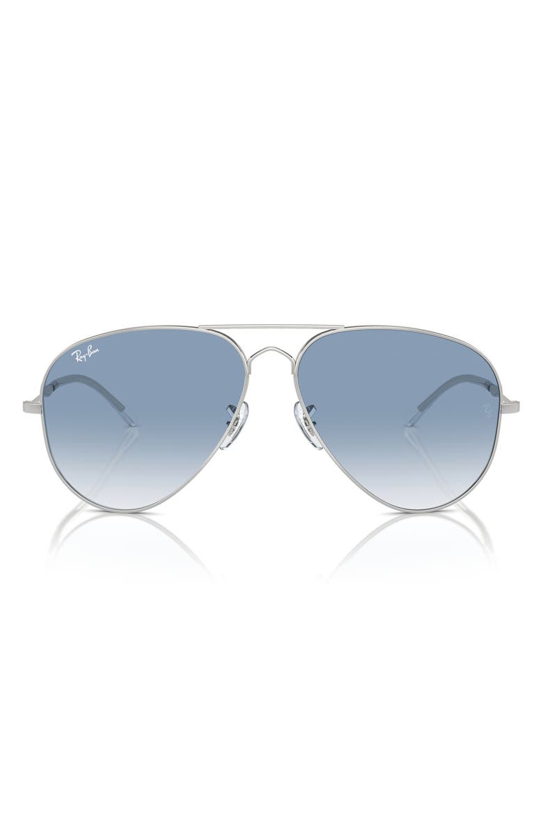 Ray-Ban Old Aviator 62mm Oversize Sunglasses, Main, color, Silver