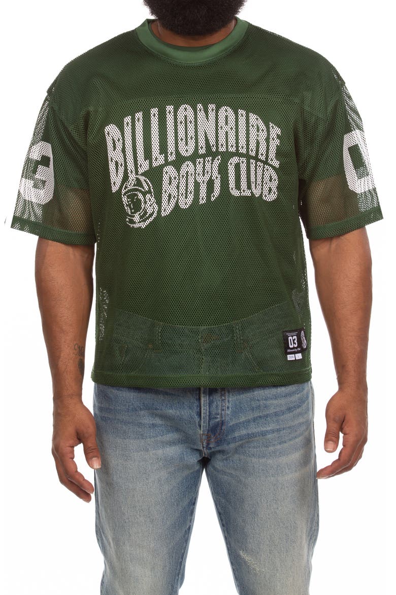 Varsity Mesh Graphic T-Shirt, Main, color, GREENER PASTURES