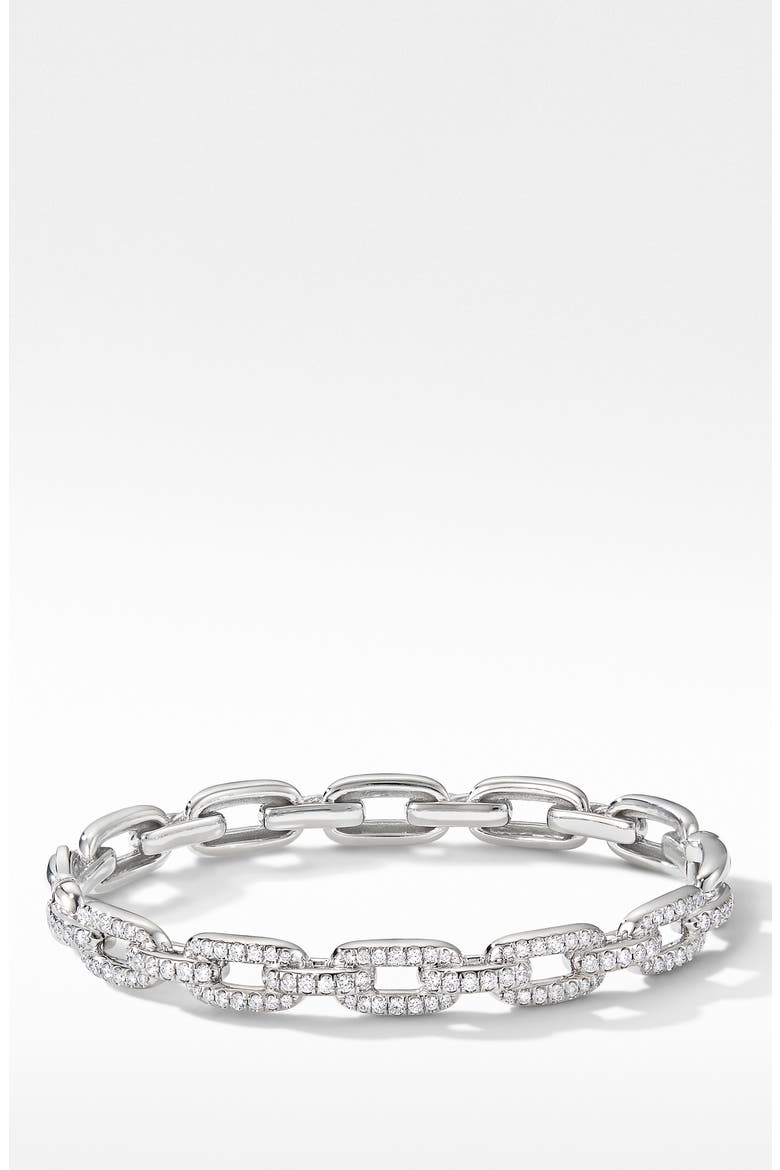 Stax Chain Link Bracelet in 18K White Gold with Diamonds, Alternate, color, WHITE GOLD/ DIAMOND