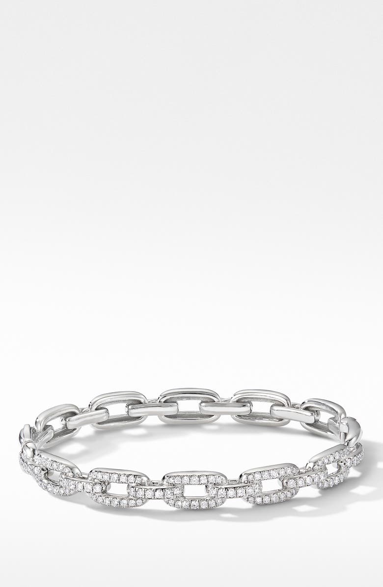 David Yurman Stax Chain Link Bracelet in 18K White Gold with Diamonds, Alternate, color, White Gold/ Diamond