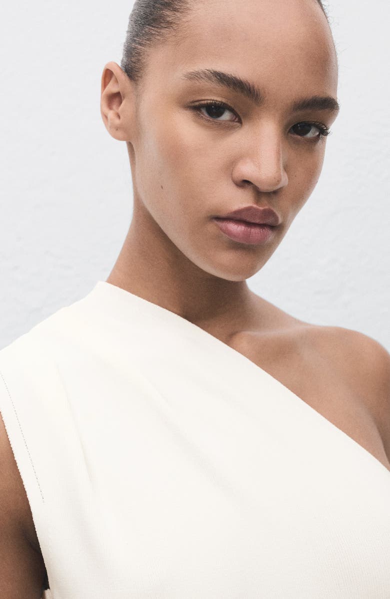 MANGO Asymmetric A-Line Dress, Alternate, color, Ecru