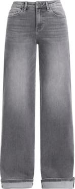 Bayeas Cuffed Wide Leg Jeans