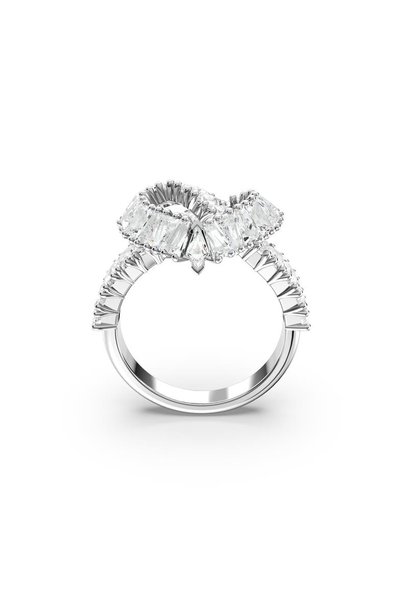Matrix Woven Crystal Heart Ring, Alternate, color, SILVER