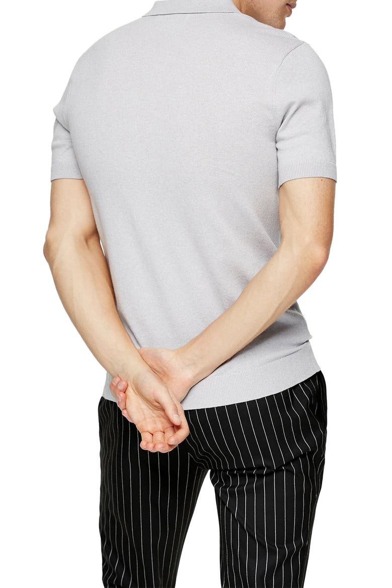 Solid Knit Polo, Alternate, color, GREY