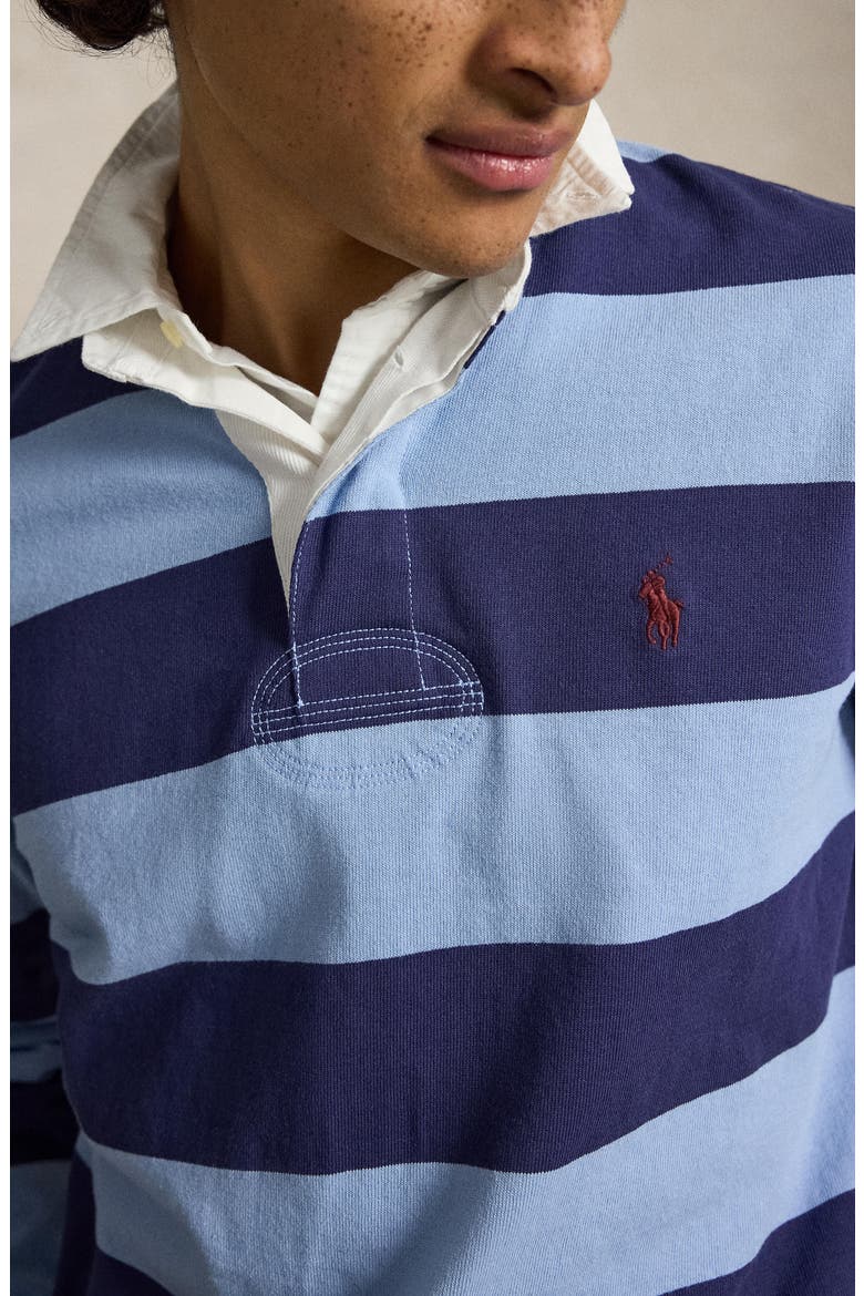 Striped Cotton Rugby Shirt, Alternate, color, BLUE MULTI