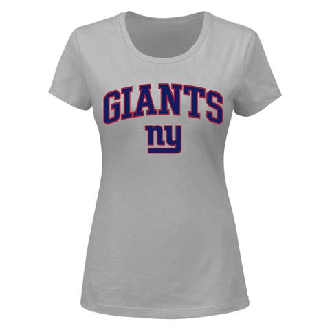 Women's Fanatics Branded Heather Gray New York Giants Plus Size Arch Over Logo T-Shirt