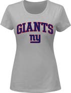 FANATICS Women's Fanatics Branded Heather Gray New York Giants Plus Size Arch Over Logo T-Shirt
